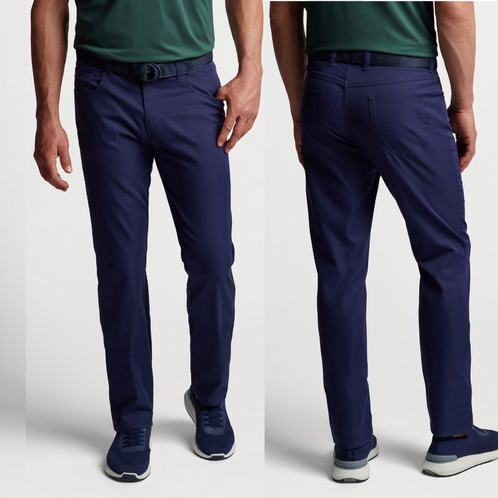 Peter Millar Crown Sport Mens 34x34 Navy Blue EB66 Performance Golf Pants $158